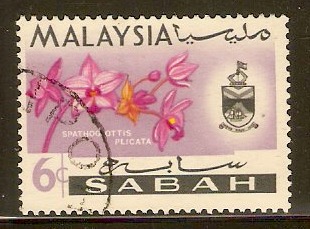 Sabah 1965 6c Orchids series. SG427.